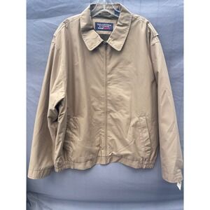 Roundtree &‎ Yorke Travel Smart Jacket Full Zip Collared Khaki Coat XL